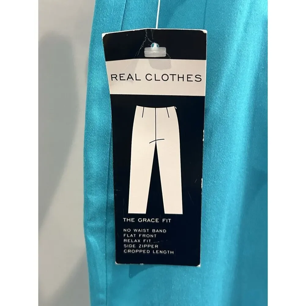 NWT Real Clothes Women's size 8 Grace Teal Pants - Picture 4 of 6